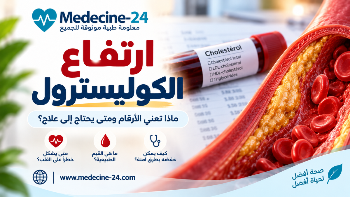 ارتفاع الكوليسترول وLDL وHDL والدهون الثلاثية - Medecine-24
